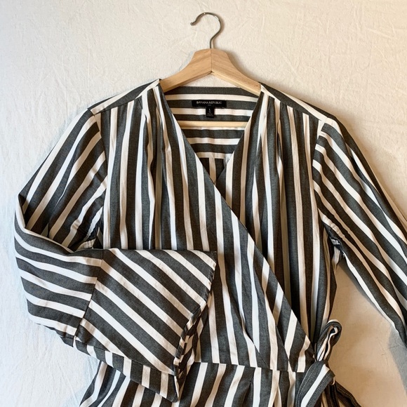 Banana Republic | Striped Wrap Blouse - Picture 2 of 10